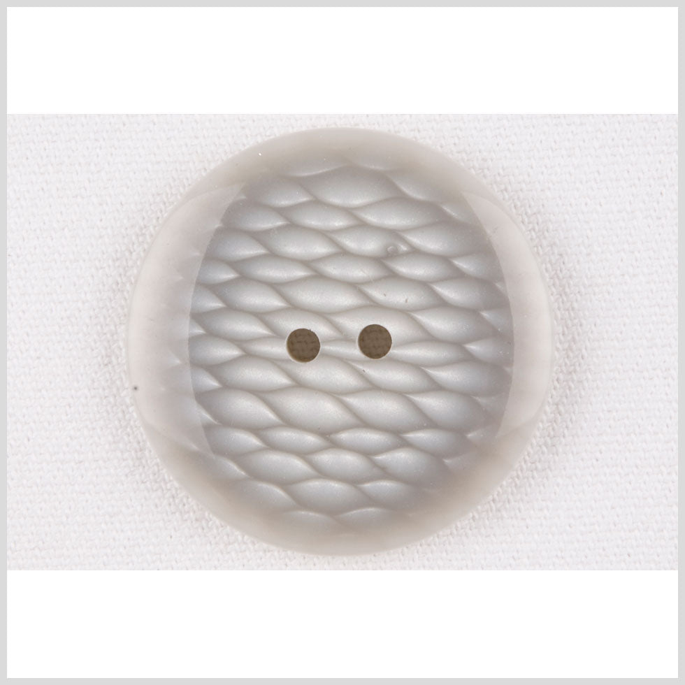 Plastic 2-Hole Button - 28L/18mm - Gray and White Fish Scales