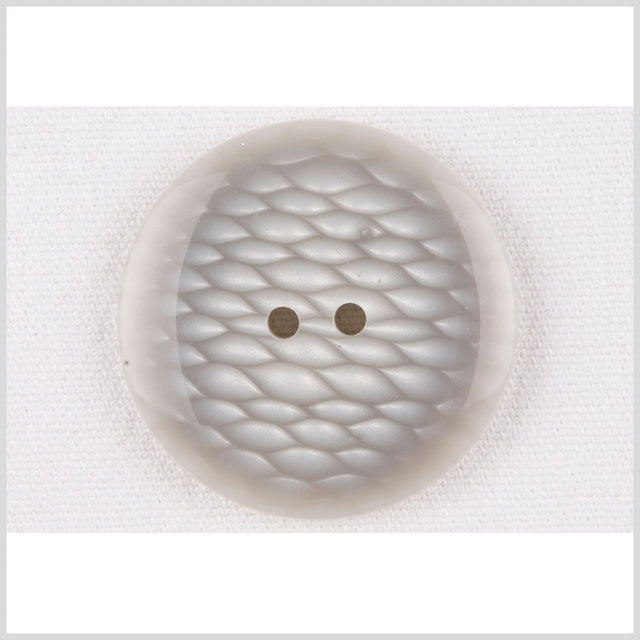Plastic 2-Hole Button - 28L/18mm - Gray and White Fish Scales