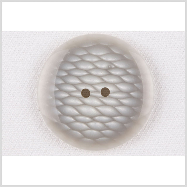 Plastic 2-Hole Button - 36L/23mm - Gray and White Fish Scales