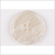 Plastic 4-Hole Button - 40L/25.5mm - Ivory and White Waves
