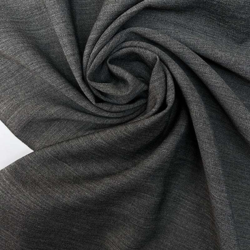 Italian Melange Wool Suit Fabric Gray Black