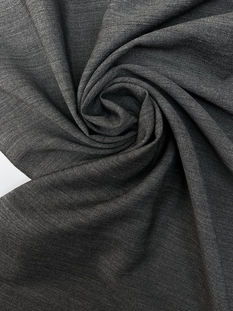 Italian Melange Wool Suit Fabric Gray Black