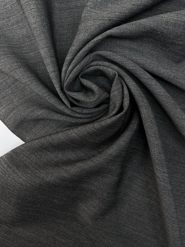 Italian Melange Wool Suit Fabric Gray Black