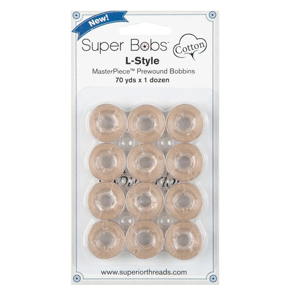 Cotton Pre-Wound Bobbins Sculptor's Clay L Style 12 Pack