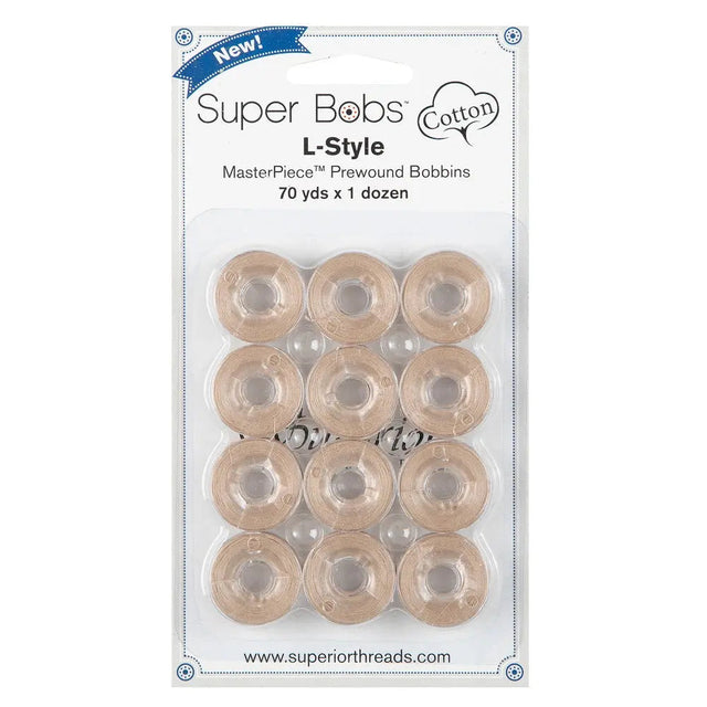Cotton Pre-Wound Bobbins Sculptor's Clay L Style 12 Pack