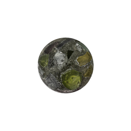 Gray and Green Mosiac Plastic Shank Back Button - 28L/18mm