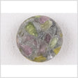 Plastic Shank Back Button - 40L/25.5mm - Domed Translucent Peridot, Lilac and Metallic Silver Mosaic