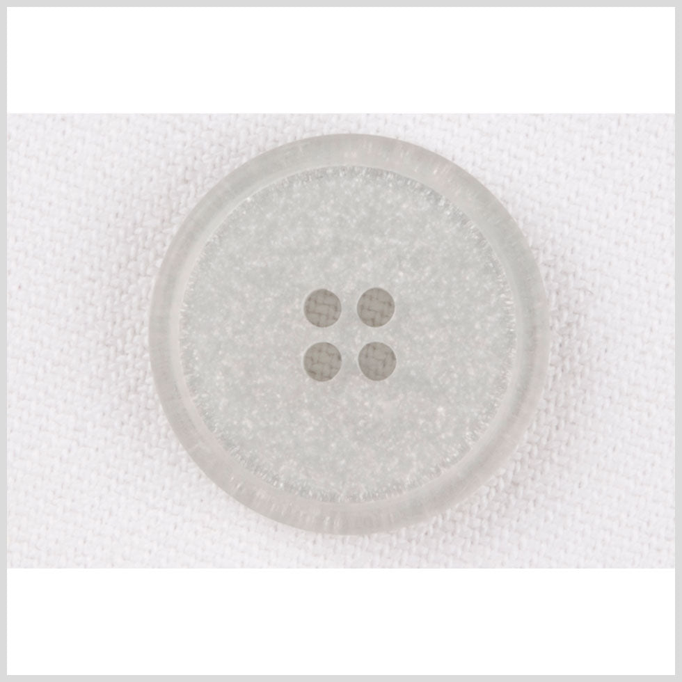 Plastic 4-Hole Button - 24L/15mm - Light Gray and Silver Glitter