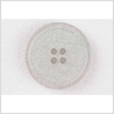 Plastic 4-Hole Button - 24L/15mm - Light Gray and Silver Glitter