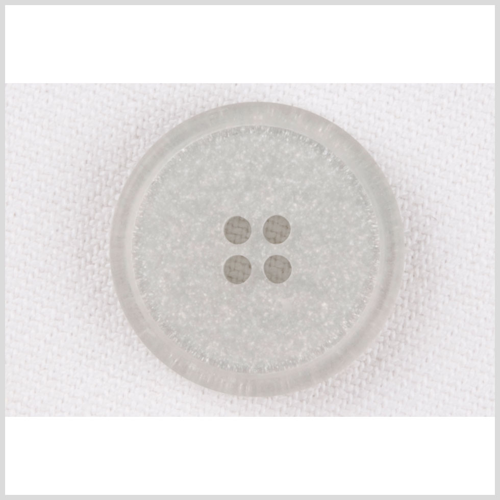 Plastic 4-Hole Button - 28L/18mm - Light Gray and Silver Glitter