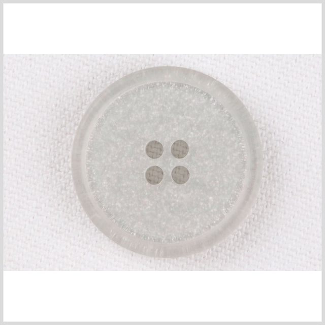 Plastic 4-Hole Button - 28L/18mm - Light Gray and Silver Glitter