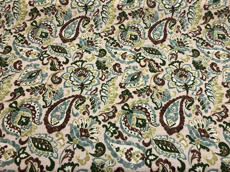 Bryant Lafayette Polyester Fabric - Parsley Printed Indoor/Outdoor, 54" Width, 17X17 Repeat (1 Yard)