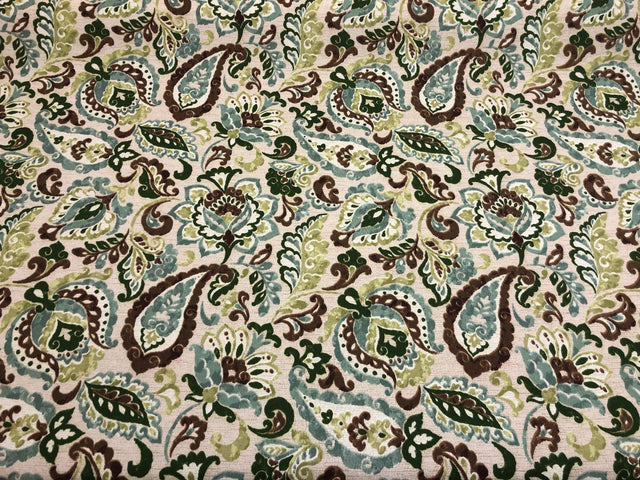 Bryant Lafayette Polyester Fabric - Parsley Printed Indoor/Outdoor, 54" Width, 17X17 Repeat (1 Yard)