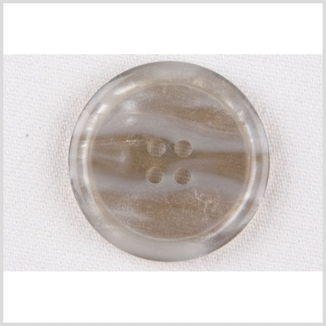 Plastic 4-Hole Button - 40L/25.5mm - White and Translucent Gray Waves