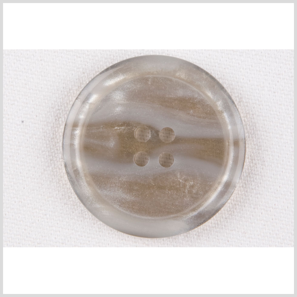Plastic 4-Hole Button - 50L/32mm - White and Translucent Gray Waves