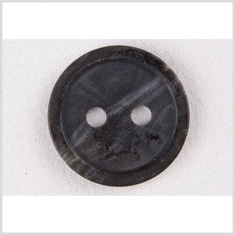 Plastic 2-Hole Button - 50L/32mm - Dark Charcoal and Chalk White Streaks with Distressed Texture
