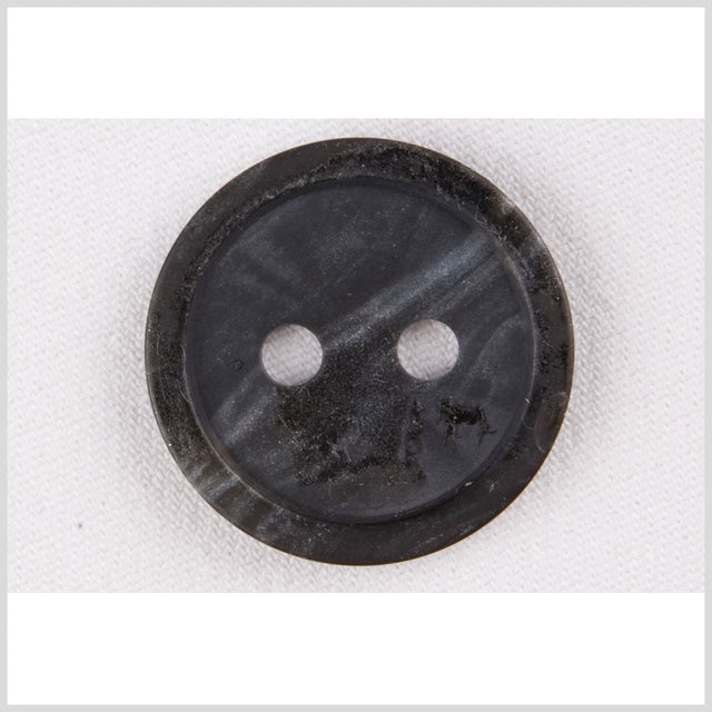 Plastic 2-Hole Button - 50L/32mm - Dark Charcoal and Chalk White Streaks with Distressed Texture
