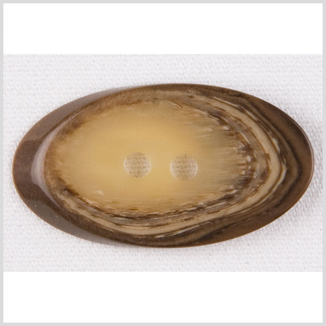 Beige and Brown Faux Wood Grain 2-Hole Plastic Button - 66L/42mm