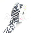 1 1/2" Satin Printed Connecting Rings Ribbon - 10 Yards (Black)