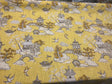 Xanadu Modern Chinoiserie Toile Cotton Fabric - Lemon Drop Yellow, 27" Horizontal Repeat, 27" Vertical Repeat, 56" Width (1 Yard)