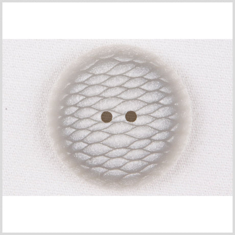 Plastic 2-Hole Button - 44L/28mm - Pale Gray and White Fish Scales