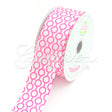 1 1/2" Satin Printed Connecting Rings Ribbon - 10 Yards (Hot Pink)