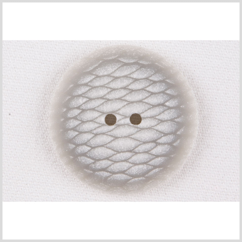 Plastic 2-Hole Button - 54L/34mm - Pale Gray and White Fish Scales