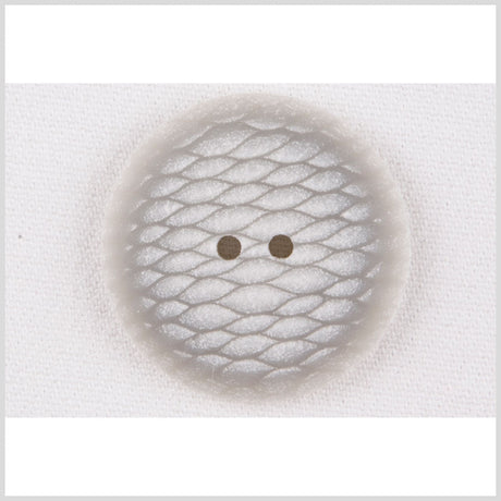 Plastic 2-Hole Button - 54L/34mm - Pale Gray and White Fish Scales