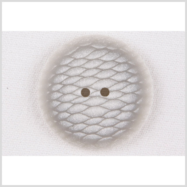 Plastic 2-Hole Button - 54L/34mm - Pale Gray and White Fish Scales