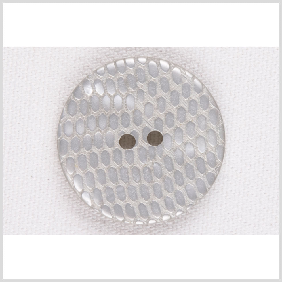 Plastic 2-Hole Button - 36L/23mm - Light Gray Reptile Scales Embossed