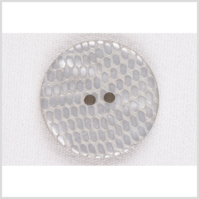 Plastic 2-Hole Button - 36L/23mm - Light Gray Reptile Scales Embossed