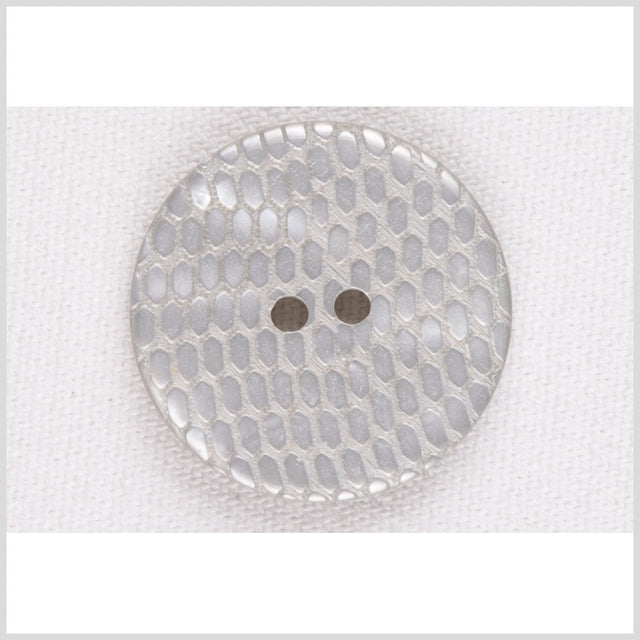 Plastic 2-Hole Button - 40L/25.5mm - Light Gray Reptile Scales Embossed