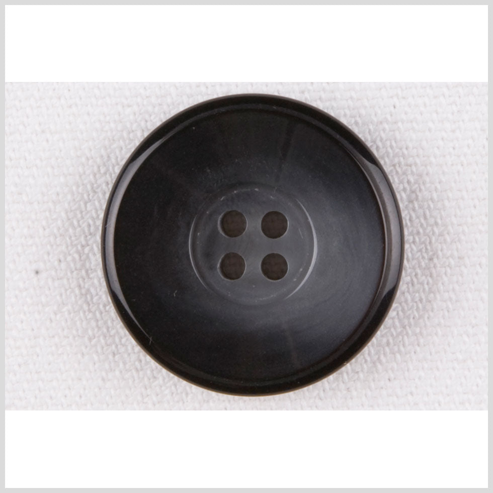 Plastic 4-Hole Button - 36L/23mm - Black and Light Gray Gradient Swirl