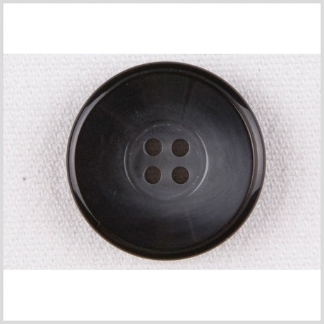 Plastic 4-Hole Button - 36L/23mm - Black and Light Gray Gradient Swirl