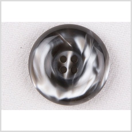 Plastic 4-Hole Button - 40L/25.5mm - Gray and White Shimmer Swirl Tire Rim