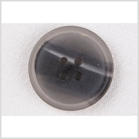 Plastic 4-Hole Button - 28L/18mm - Charcoal, Gray and White Streaks