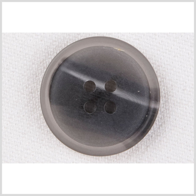 Plastic 4-Hole Button - 28L/18mm - Charcoal, Gray and White Streaks