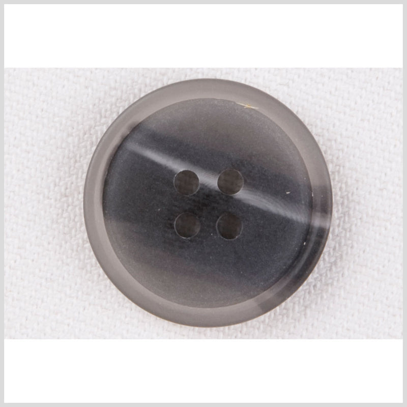 Plastic 4-Hole Button - 32L/20mm - Charcoal, Gray and White Streaks