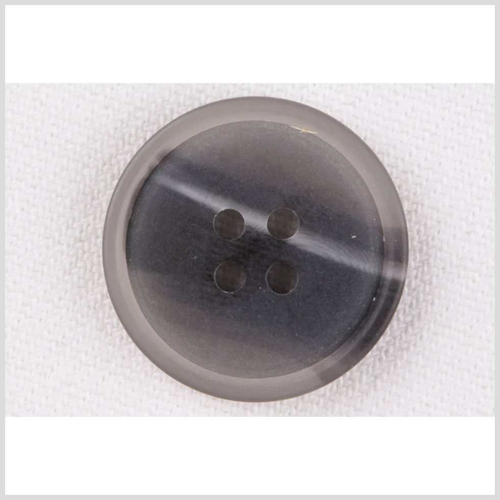 Plastic 4-Hole Button - 32L/20mm - Charcoal, Gray and White Streaks