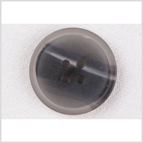 Plastic 4-Hole Button - 32L/20mm - Charcoal, Gray and White Streaks