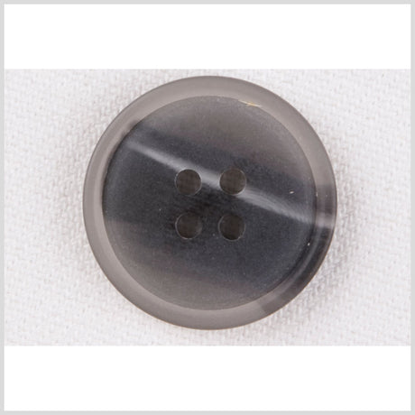 Plastic 4-Hole Button - 34L/21.5mm - Charcoal, Gray and White Streaks