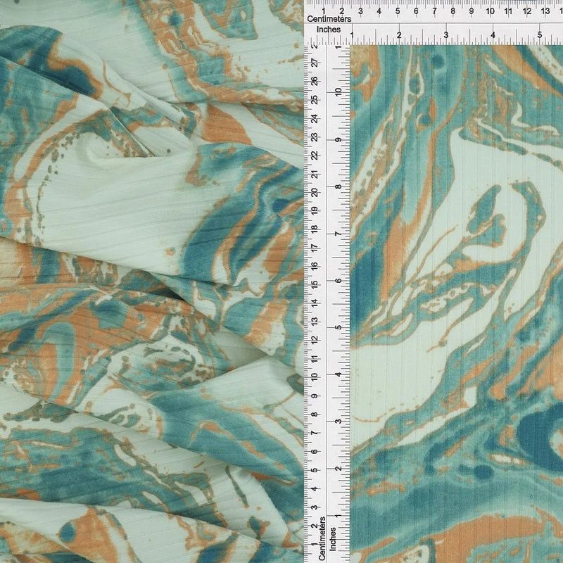 1 Yard 8X3 Yummy Rib Marble Print Stretch Knit Fabric 58/60 Inches Wide