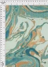 Rib Knit Marble Tie-Dye Print Fabric
