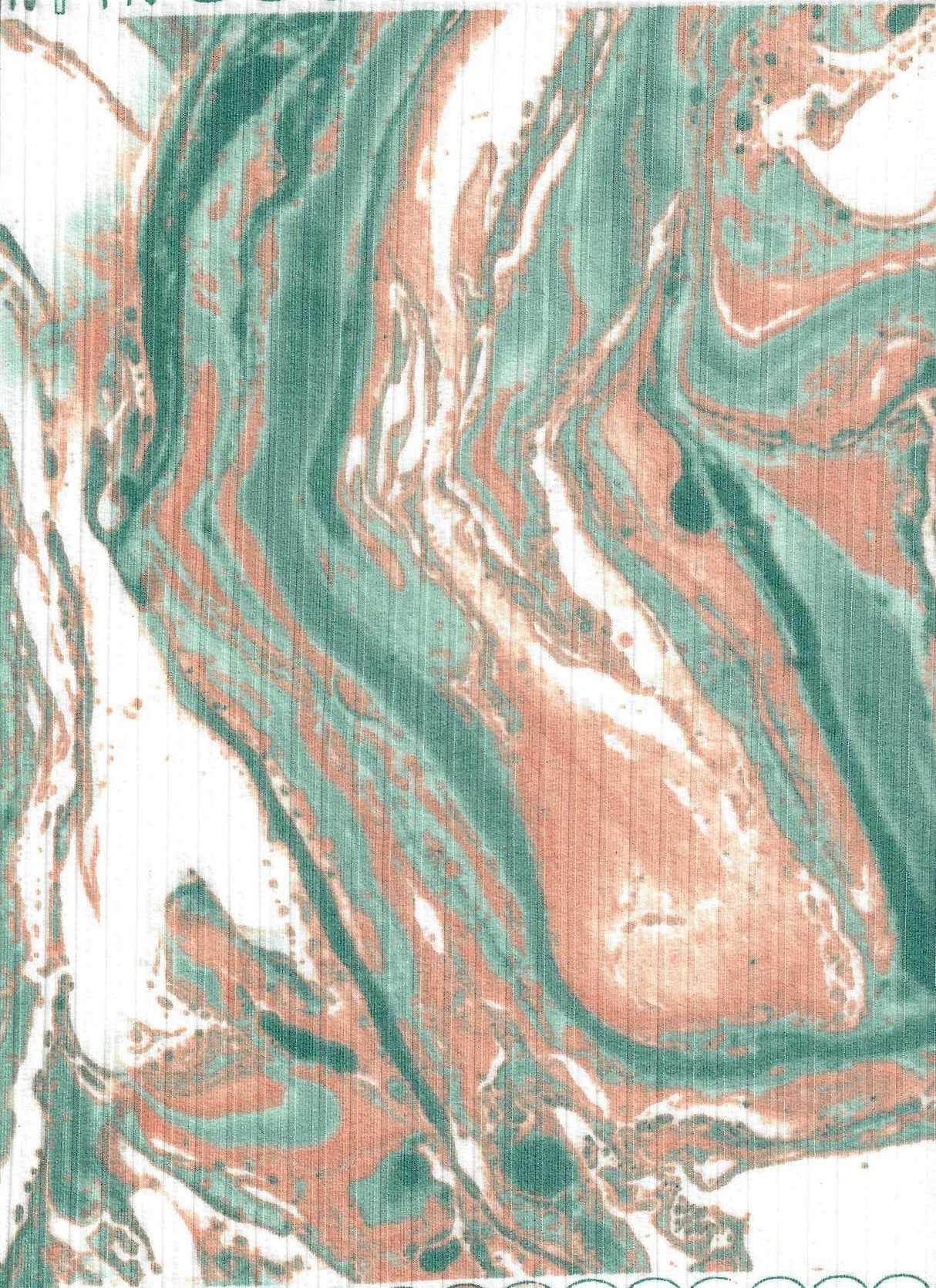 Rib Knit Marble Tie-Dye Print Fabric