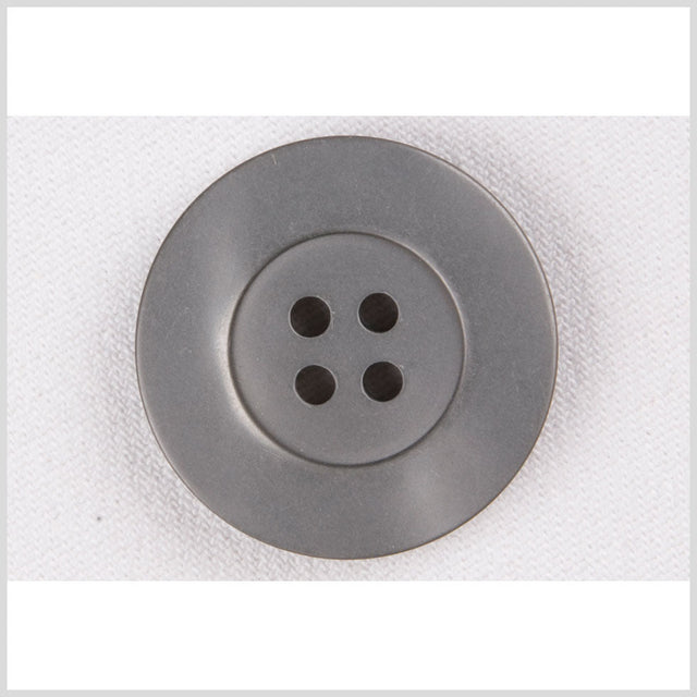 Plastic 4-Hole Button - 44L/28mm - Silver Gray Flat Rim