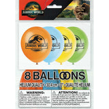 Kids Jurassic World Latex Balloons 12 Inch 8 Pack