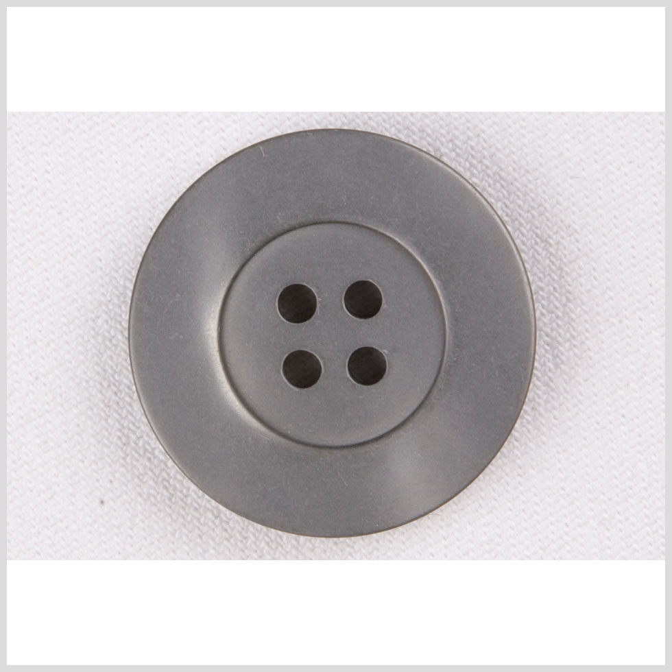 Plastic 4-Hole Button - 50L/32mm - Silver Gray Flat Rim