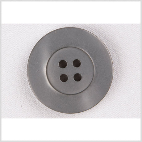 Plastic 4-Hole Button - 50L/32mm - Silver Gray Flat Rim