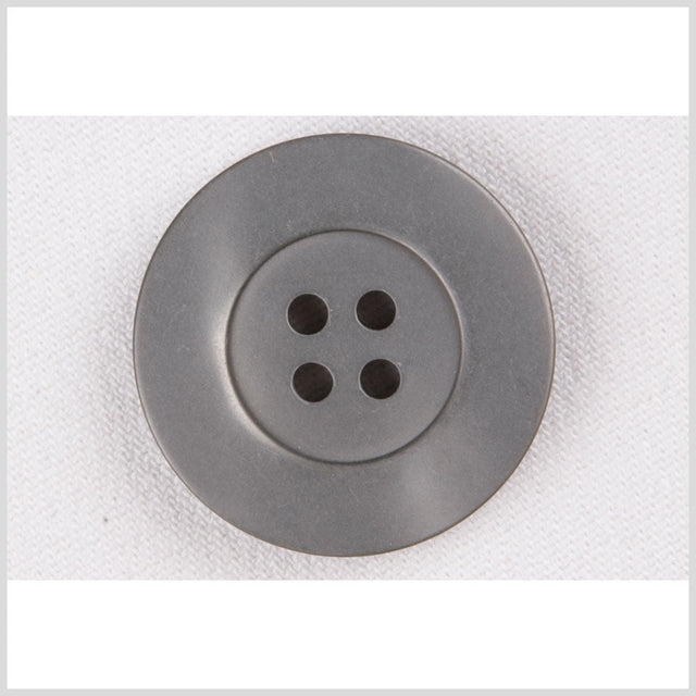 Plastic 4-Hole Button - 50L/32mm - Silver Gray Flat Rim