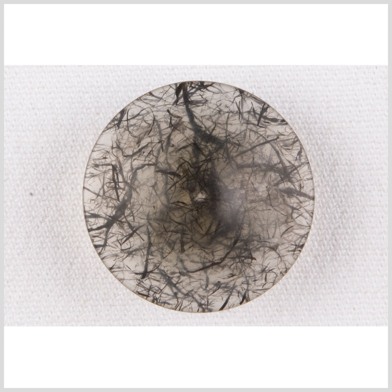 Plastic Shank Back Button - 20L/12.5mm - Translucent Gray with Charcoal Thread Inclusions
